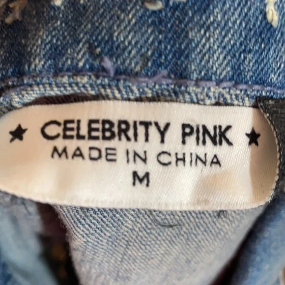 Distresses Celebrity Pink Cut Jacket Vest - Picture 3 of 4